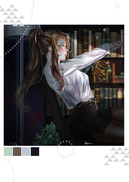 Halfbody + detailed background